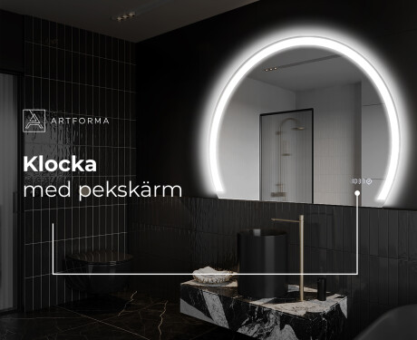 Elegant LED Halvcirkel Spegel - Modern Belysning för Badrum W222 #9