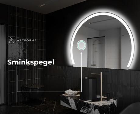 Elegant LED Halvcirkel Spegel - Modern Belysning för Badrum W222 #5