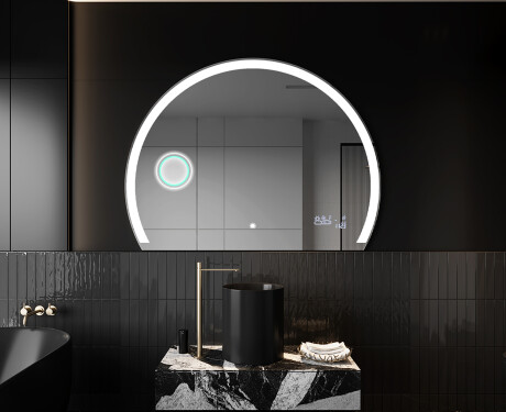 Elegant LED Halvcirkel Spegel - Modern Belysning för Badrum W222 #10