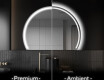 Elegant LED Halvcirkel Spegel - Modern Belysning för Badrum W223