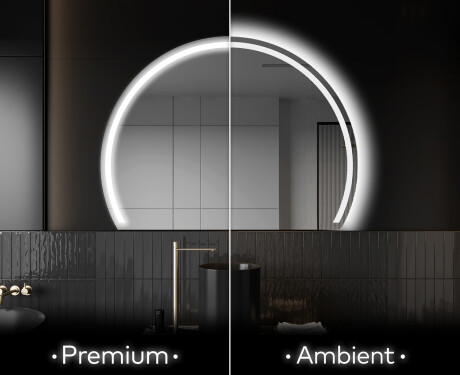 Elegant LED Halvcirkel Spegel - Modern Belysning för Badrum W223