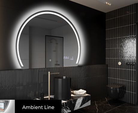 Elegant LED Halvcirkel Spegel - Modern Belysning för Badrum W223 #3