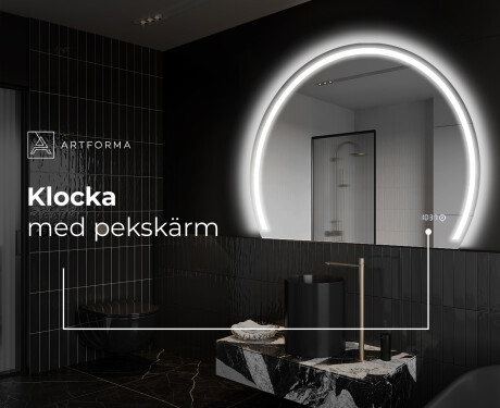 Elegant LED Halvcirkel Spegel - Modern Belysning för Badrum W223 #9