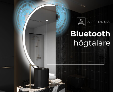 Elegant LED Halvcirkel Spegel - Modern Belysning för Badrum D222 #5
