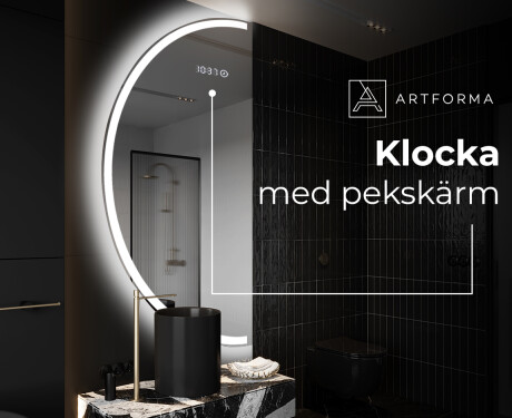Elegant LED Halvcirkel Spegel - Modern Belysning för Badrum D222 #7
