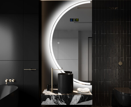 Elegant LED Halvcirkel Spegel - Modern Belysning för Badrum D222 #9