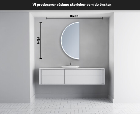 Elegant LED Halvcirkel Spegel - Modern Belysning för Badrum D223 #4
