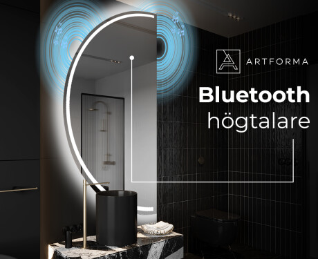 Elegant LED Halvcirkel Spegel - Modern Belysning för Badrum D223 #5