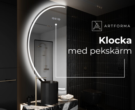 Elegant LED Halvcirkel Spegel - Modern Belysning för Badrum D223 #7