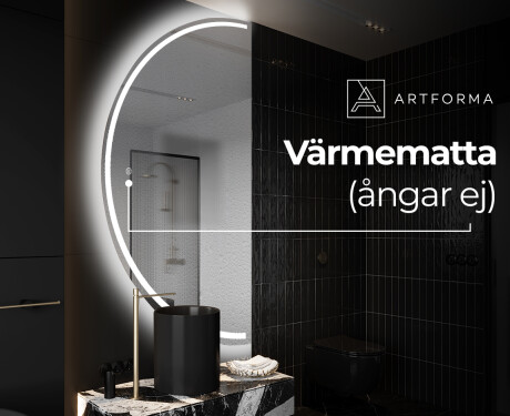 Elegant LED Halvcirkel Spegel - Modern Belysning för Badrum D223 #8