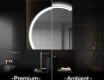 Elegant LED Halvcirkel Spegel - Modern Belysning för Badrum X222