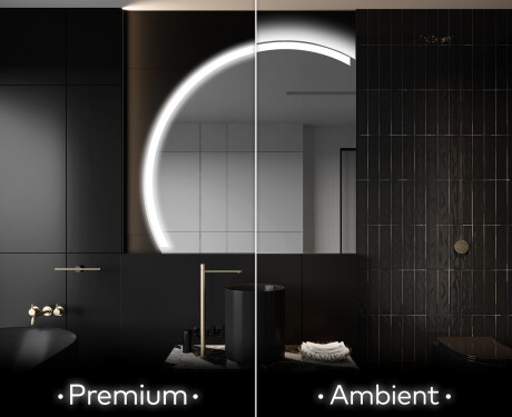 Elegant LED Halvcirkel Spegel - Modern Belysning för Badrum X222