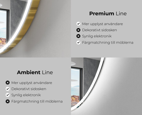Elegant LED Halvcirkel Spegel - Modern Belysning för Badrum X222 #2