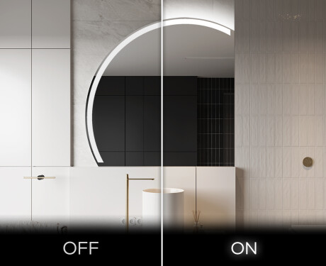 Elegant LED Halvcirkel Spegel - Modern Belysning för Badrum X222 #3