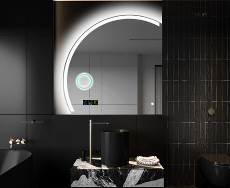 Elegant LED Halvcirkel Spegel - Modern Belysning för Badrum X222 #10