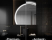 Elegant LED Halvcirkel Spegel - Modern Belysning för Badrum X223