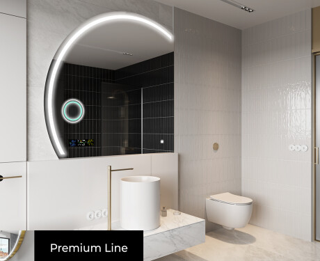 Elegant LED Halvcirkel Spegel - Modern Belysning för Badrum X223 #4