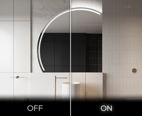 Elegant LED Halvcirkel Spegel - Modern Belysning för Badrum X223 #3
