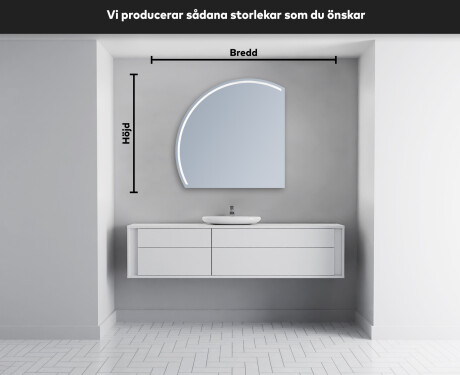 Elegant LED Halvcirkel Spegel - Modern Belysning för Badrum X223 #4