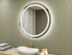 Rund badrumsspegel med LED-belysning Spegel 80cm med kallt LED-ljus 7000K, varmt ljus 3000K eller neutralt ljus 4500K