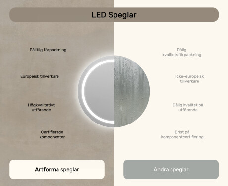 Rund badrumsspegel med LED-belysning Spegel 80cm med kallt LED-ljus 7000K, varmt ljus 3000K eller neutralt ljus 4500K #6