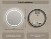 Rund badrumsspegel med LED-belysning Spegel 80cm med kallt LED-ljus 7000K, varmt ljus 3000K eller neutralt ljus 4500K #7