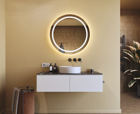 Rund badrumsspegel med LED-belysning Spegel 80cm med kallt LED-ljus 7000K, varmt ljus 3000K eller neutralt ljus 4500K #8