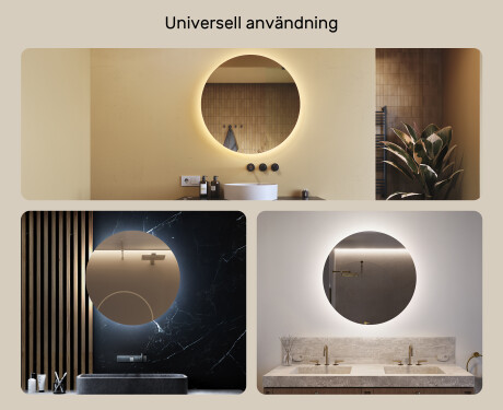 Rund badrumsspegel med LED-belysning Spegel 80cm med kallt LED-ljus 7000K, varmt ljus 3000K eller neutralt ljus 4500K #2