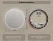 Rund badrumsspegel med LED-belysning Spegel 80cm med kallt LED-ljus 7000K, varmt ljus 3000K eller neutralt ljus 4500K #7