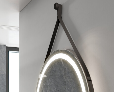 Rund hängande spegel med belysning L33 #2