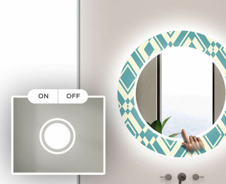 Runder Dekorativer Spiegel Mit LED-beleuchtung Für Badezimmer - Abstrac Seamless #4