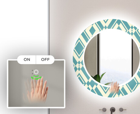 Runder Dekorativer Spiegel Mit LED-beleuchtung Für Badezimmer - Abstrac Seamless #5