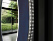 Rund Dekorativ Spegel Med Led-belysning För Badrummet - Blue Drawing #11
