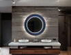 Rund Dekorativ Spegel Med Led-belysning För Badrummet - Blue Drawing #12