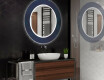 Rund Dekorativ Spegel Med Led-belysning För Badrummet - Blue Drawing #2
