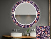 Rund Dekorativ Spegel Med Led-belysning För Badrummet - Elegant Flowers #1
