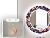 Rund Dekorativ Spegel Med Led-belysning För Badrummet - Elegant Flowers #5