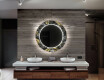 Rund Dekorativ Spegel Med Led-belysning För Badrummet - Goldy Palm #12