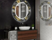 Rund Dekorativ Spegel Med Led-belysning För Badrummet - Goldy Palm #2