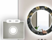 Rund Dekorativ Spegel Med Led-belysning För Badrummet - Goldy Palm #4
