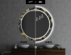 Rund Dekorativ Spegel Med Led-belysning För Badrummet - Goldy Palm #7