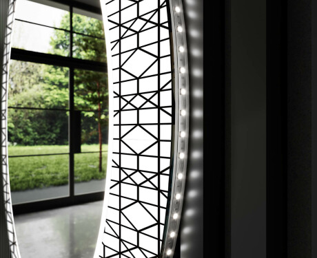 Rund Dekorativ Spegel Med Led-belysning För Badrummet - Industrial #11