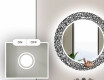 Rund Dekorativ Spegel Med Led-belysning För Badrummet - Letters #4