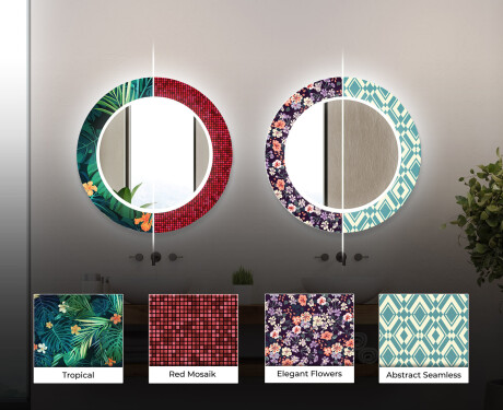 Rund Dekorativ Spegel Med Led-belysning För Badrummet - Letters #6