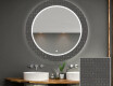 Rund Dekorativ Spegel Med Led-belysning För Badrummet - Microcircuit