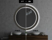 Rund Dekorativ Spegel Med Led-belysning För Badrummet - Microcircuit #7