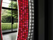 Rund Dekorativ Spegel Med Led-belysning För Badrummet - Red Mosaic #11