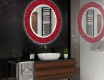 Rund Dekorativ Spegel Med Led-belysning För Badrummet - Red Mosaic #2