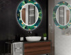 Rund Dekorativ Spegel Med Led-belysning För Badrummet - Tropical #2