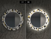 RUND DEKORATIV SPEGEL MED LED-BELYSNING FÖR KÖKET - Geometric Patterns #7
